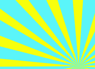 Yellow and blue radial background. Ukraine flag. Vector illustration