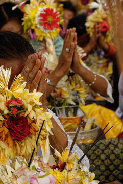 A traditional Balinese mass event to honor their deceased relatives
