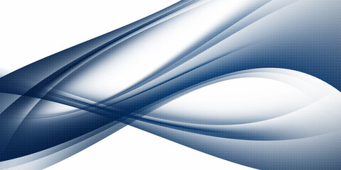 Abstract composition blue wave on white background