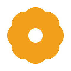 Retro Geometric Flower Flat Vector Icon