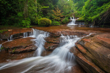Tad Kinnaree waterfall, Beautiful waterfall in Phu LangKa  Nationalpark Nakhon Phanom  province, ThaiLand.