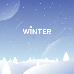Winter Gradient Background in Blue colors theme
