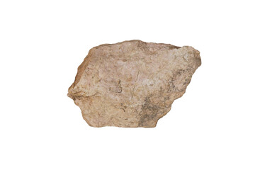 Cut out raw specimen of shale rock stone isolated on white background.