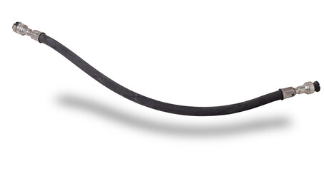 High pressure rubber hose of various formats and types on a white background, not insulated no isolated