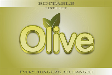 editable 3d olive text style effect premium file