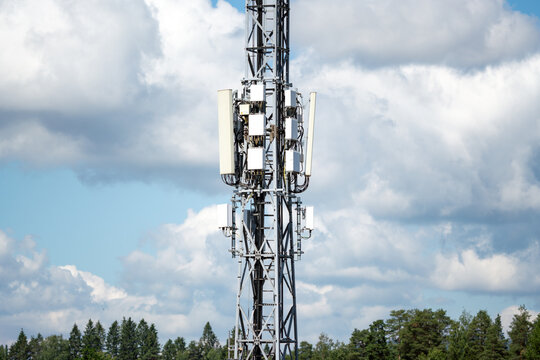 5g signal tele communication tower. Broadband, connection and internet concept.