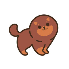 Pomeranian puppy. Cute dog character. Vector illustration in cartoon style for poster, postcard.