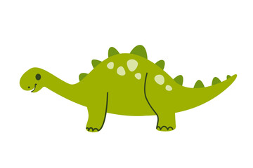 Cartoon dinosaur - stegosaurus. Cute character for children. Vector illustration in cartoon style.