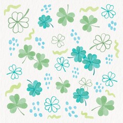 watercolor leaf clover hand painted minimal background