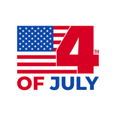 4 of July vector symbol. Happy Independence Day of USA
