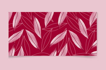 Tropical leaf Wallpaper, Luxury nature leaves pattern design, banana leaf line arts, Hand drawn outline design for fabric , print, cover, banner and invitation, Vector illustration.
