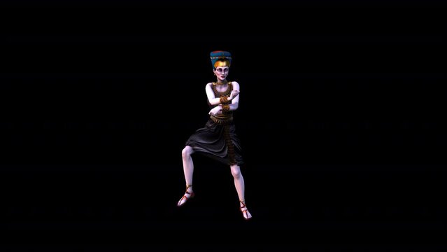 Nefertiti Dance 4 &ndash; Halloween Concept,Animation.Full HD 1920&times;1080. 12 Second Long.Transparent Alpha Video.
