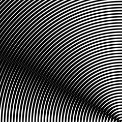 Naklejka premium Surface pattern design with symmetrical curves ornament. Rounded color lines. Striped motif. Vinyl wallpaper. Digital paper for page fills, web designing, textile print. Vector art illustration.