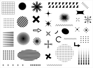 set of diferent geometric shapes,
stars,triangels, dots,circles, arows, to use in your everyday projects and make your work simpler, bauhaus minimalistic, brutalism inspired set