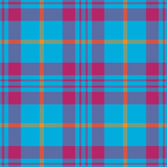 Plaid seamless pattern in blue. Check fabric texture. Vector textile print.