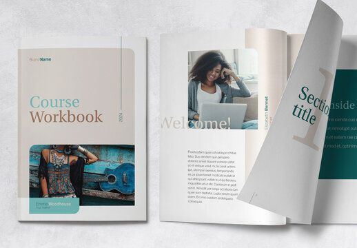 Course ebook Workbook Brochure with Turquoise and Beige Accents