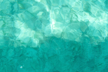 Blurred abstract turquoise water background. Texture of sea water.