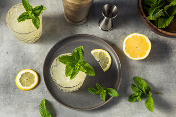 Cold Boozy Refreshing Whiskey Smash Cocktail