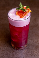 Coctail drink, red with orange