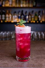 Coctail drink, red with orange
