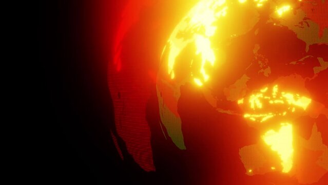 Orange world on the fire planet background VJ loop