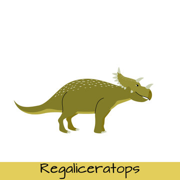 Regaliceratops dinosaur vector illustration isolated on white background.