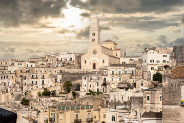 View of the cathedral of Matera in Italy