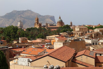 Fototapeta premium Palermo, Sicily (Italy): panoramic view from the bell tower of St. Joseph Cafasso (San Giuseppe Cafasso) church 