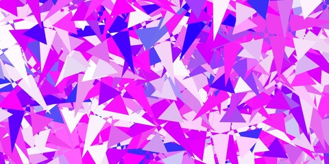 Light Pink, Blue vector texture with random triangles.