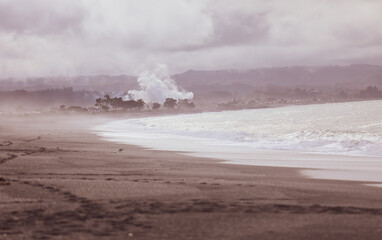 clouds on the beach