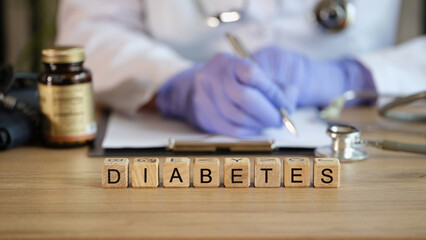 Diagnosis of diabetes mellitus and prescription of treatment doctor