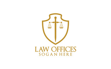 Law firm advocate creative emblem logo template