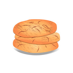 Delicious cookies vector in white background. Homemade oatmeal cookies vector illustration