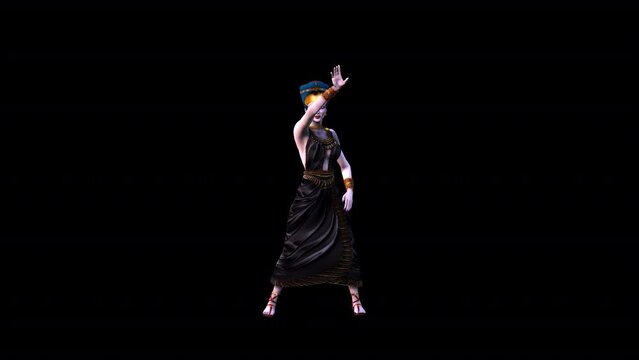 Nefertiti Dance 3 &ndash; Halloween Concept,Animation.Full HD 1920&times;1080. 15 Second Long.Transparent Alpha Video.