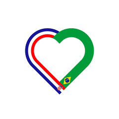 unity concept. heart ribbon icon of croatia and brazil flags. vector illustration isolated on white background