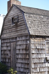 Old barn with wood shingles