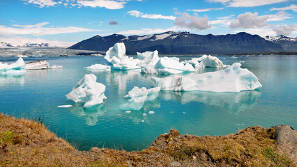 Glacier lagoon lake in Iceland