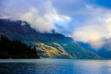 lake and mountains