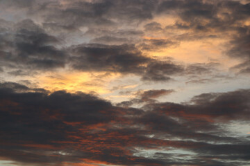 clouds in the evening sky at sunset