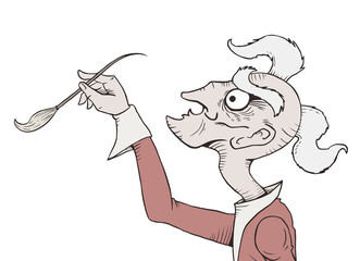 Imaginative artistic man painting