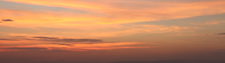 Colorful sunset sky in twilight time.