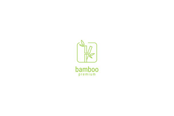 Minimalist bamboo logo design vector template illustration idea