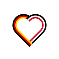 unity concept. heart ribbon icon of germany and egypt flags. vector illustration isolated on white background