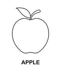 Coloring page with Apple for kids