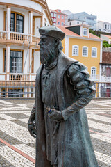 Statue de Vasco de Gama &agrave; Terceira , A&ccedil;ores