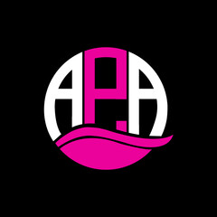 APA logo monogram isolated on circle element design template, APA letter logo design on black background. APA creative initials letter logo concept. APA letter design.
 - obrazy, fototapety, plakaty