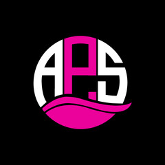 APS logo monogram isolated on circle element design template, APS letter logo design on black background. APS creative initials letter logo concept. APS letter design.
