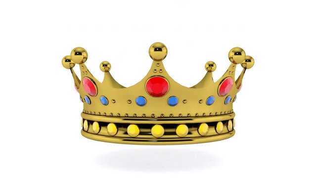 3D animation of golden crown