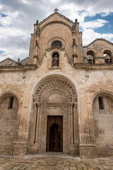 Portal of the church Saint John the Baptist in Matera, Italy