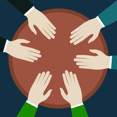hands vector image illustration vector art. hands in table illustration 